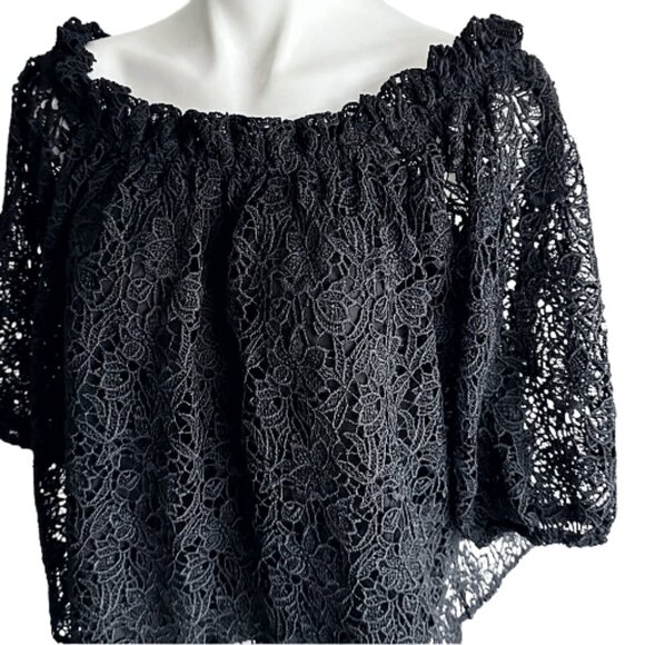 Maeve Anthropologie Lace Blouse Black XS Romantic Evening Boho Top - Picture 5 of 12